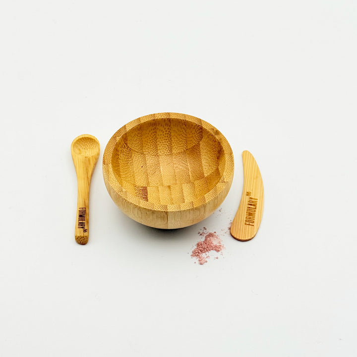 Organic Bamboo Treatment Set: Bowl, Spoon & Spatula