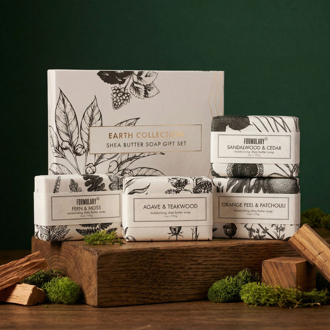 Earthy/Forest Bathing Bath Bar Collection - 4 Shea Butter Bar Soap Gift Set